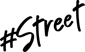 Black text '#Street' on a white background