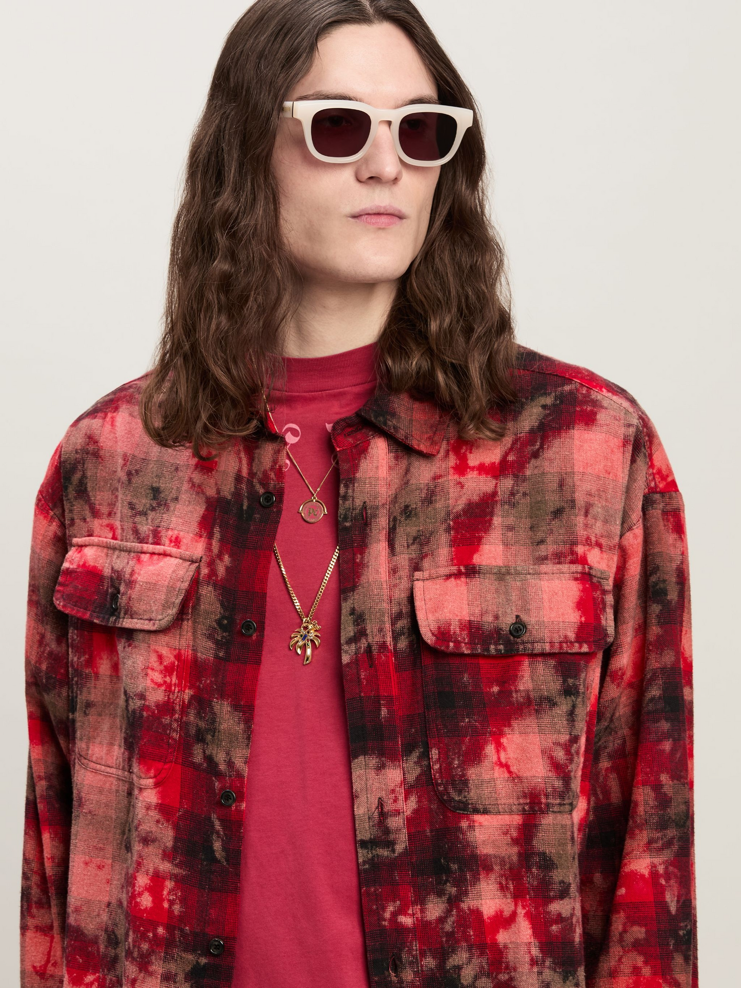 Curved Logo Checked Shirt
